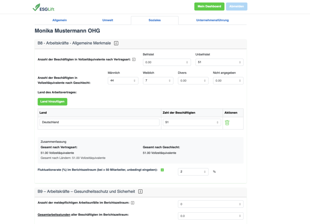 Sozialkennzahlen für VSME Standard
